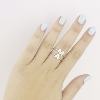 Silver ring | Letter M 2