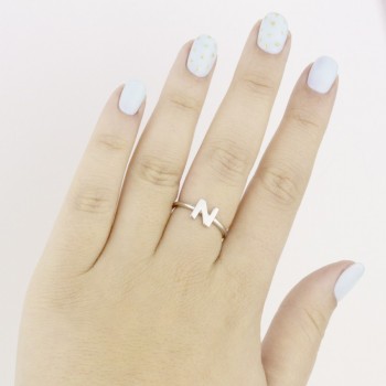 Silver ring | Letter N 2
