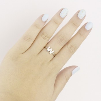 Bague en Argent | Lettre W 2