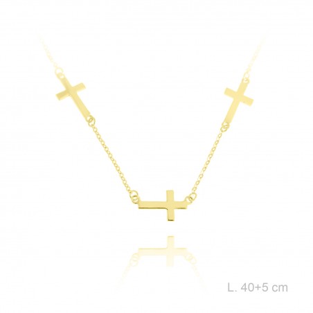 Gargantilla 3 Cruces Dorada