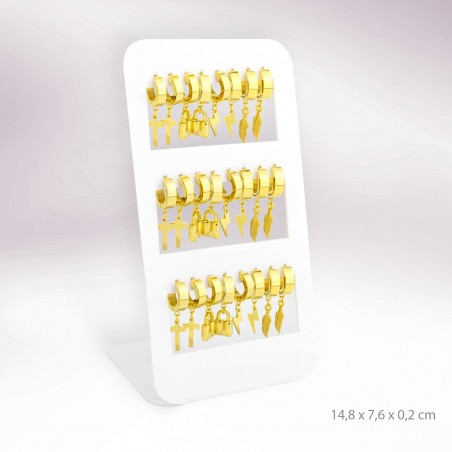 Display - 12 Stainless steel earrings