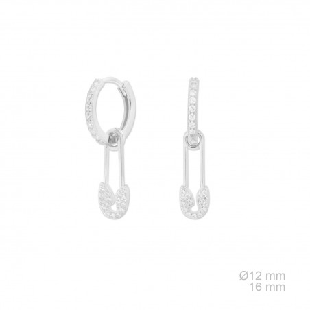 Silver earrings with cubic zirconium