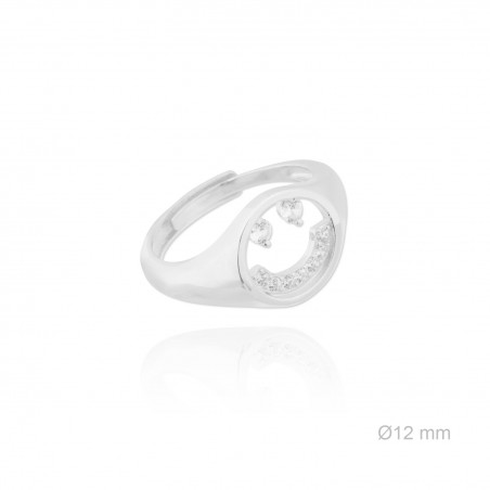 Anillo/Sello ajustable Smile circ calado Happy