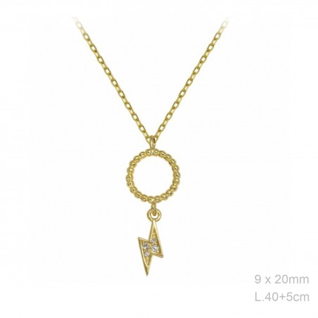 Gargantilla Circulo Bolitas Dorado Rayo Circ