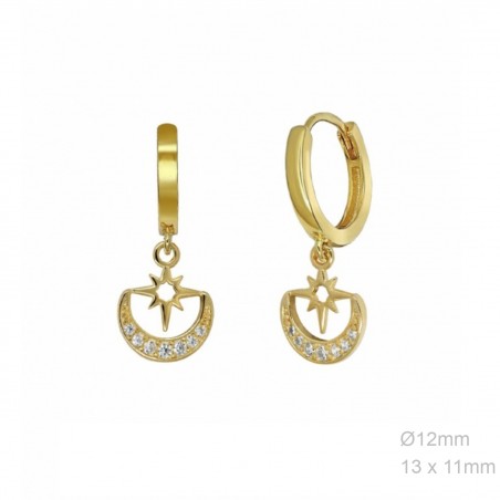 Pendientes Aro Liso Polar Luna Inverida Circ