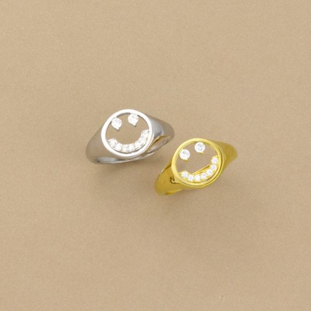 Anillo/Sello ajustable Smile circ calado Happy
