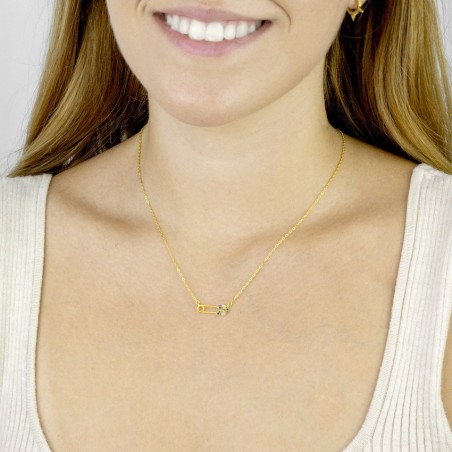 Silver necklace with cubic zirconium