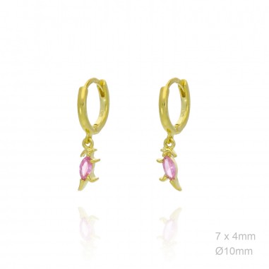 Pendientes Aro Dorado Dinosaurio Circ Rosita