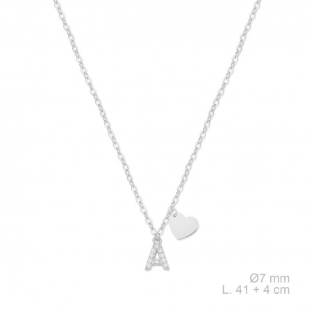 Silver necklace with cubic zirconium | A