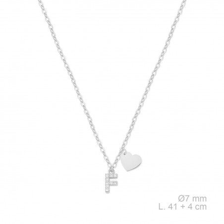 Silver necklace with cubic zirconium | F