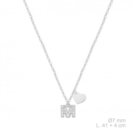 Silver necklace with cubic zirconium | M