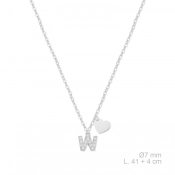 Silver necklace with cubic...