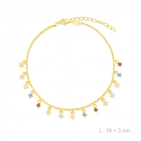 Silver bracelet with cubic zirconium