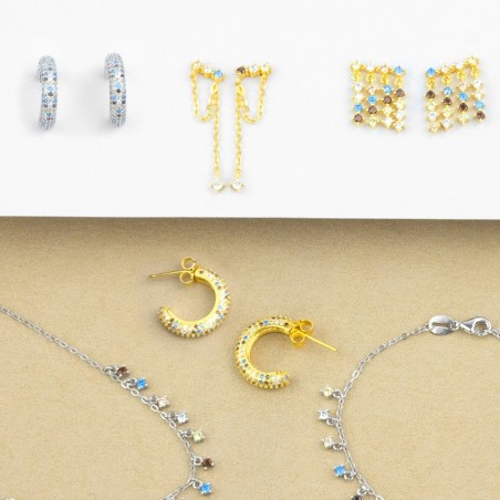 Boucles d'oreilles en Argent avec oxyde de zirconium