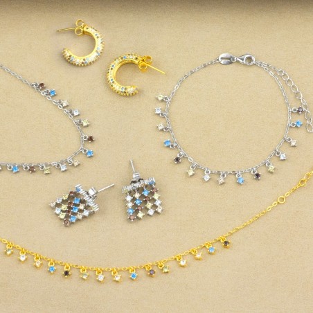 Pendientes de Plata de Ley con circonitas