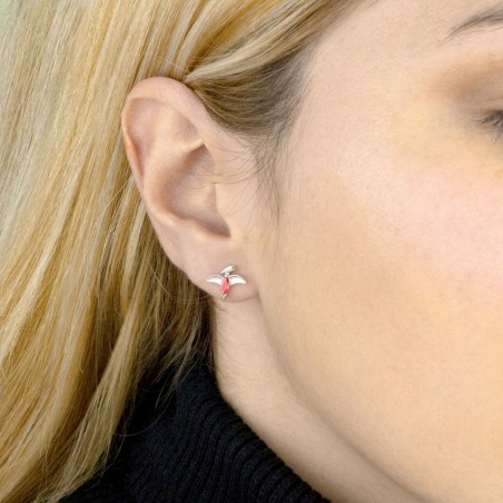 Silver earrings with cubic zirconium