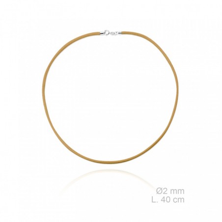 Gargantilha de couro trançado, comprimento: 40 cm