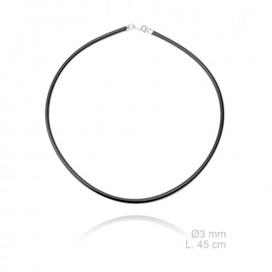 Sautoir en caoutchouc, longueur: 45 cm