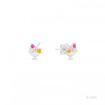 Silver earrings with cubic...