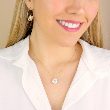 Gargantilla Perla Natural Irregular Dorad.