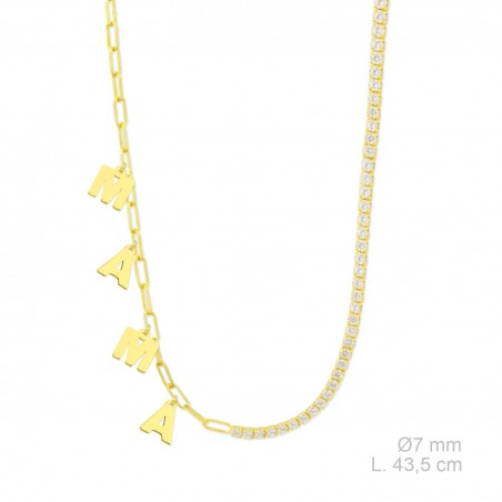 Gargantilha em Prata Esterlina com zircônia