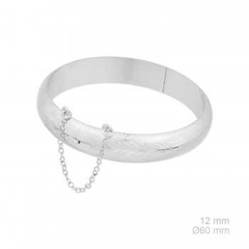 Demi-jonc en argent gravé