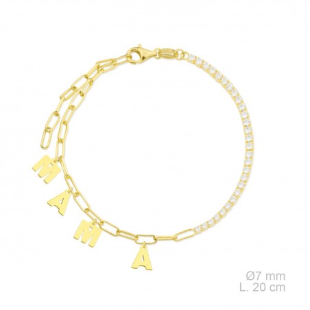 Pulseira de Prata Esterlina com zircônia