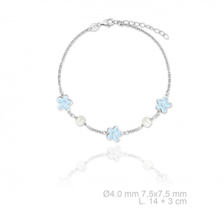 Pulsera de Plata de Ley con perla y esmalte
