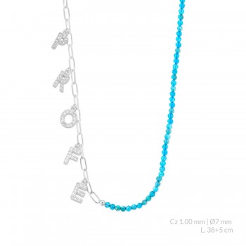Silver necklace with cubic...