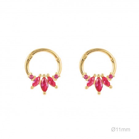 Pendientes Tragus Dorado Circ Fuxia
