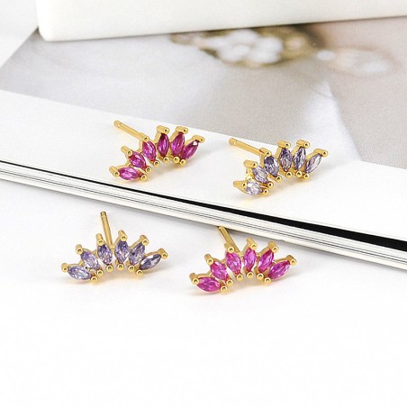 Pendiente Presión 6 Circ Moradas Abanico