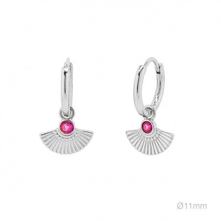 Pendientes Aro Abanico Circ Roja