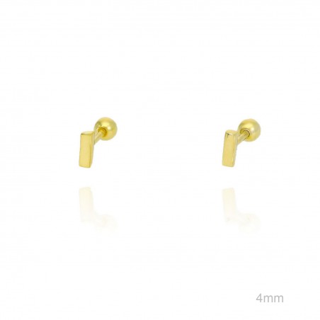 Pendientes Piercing Mini Dorado Barra Liso
