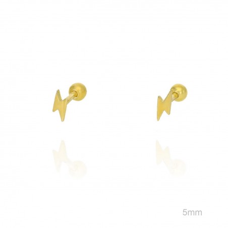 Pendientes Piercing Mini Dorado Rayo Liso