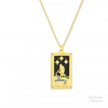 Silver necklace with cubic...