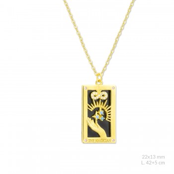 Silver necklace with cubic...