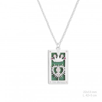 Silver necklace with cubic...