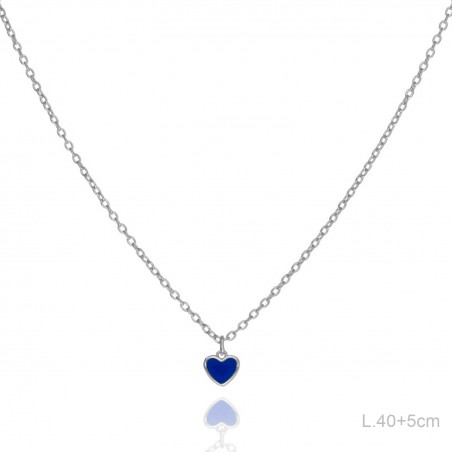 Gargantilla Corazón Esmalte Azul