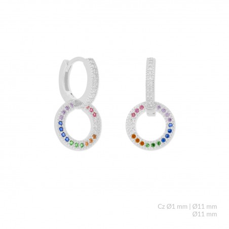 Boucles d'oreilles en Argent avec oxyde de zirconium