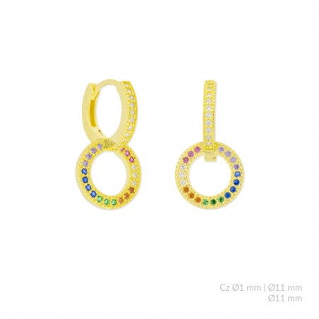 Brincos de Prata Esterlina com zircônia