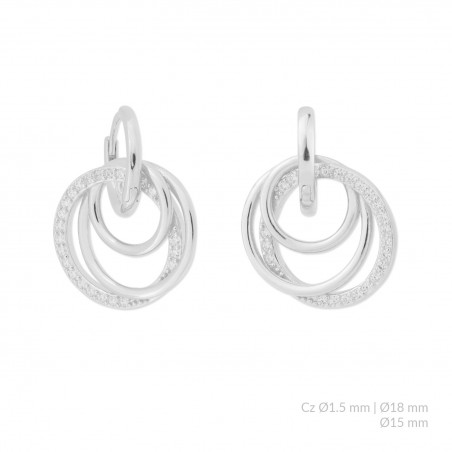 Boucles d'oreilles en Argent avec oxyde de zirconium