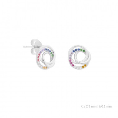 Pendientes de Plata de Ley y circonitas