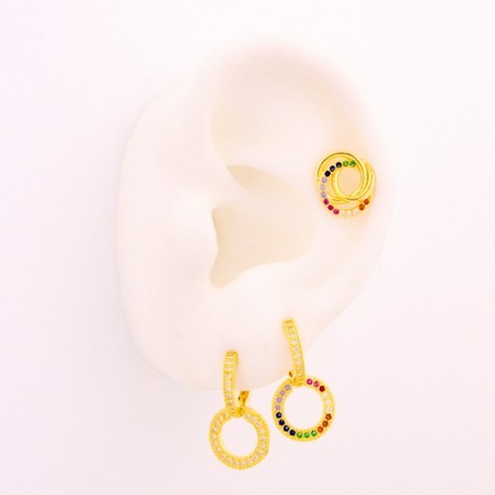 Pendientes de Plata de Ley y circonitas