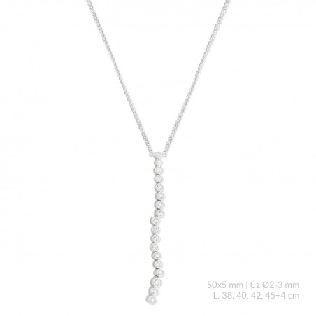 Silver necklace with cubic zirconium
