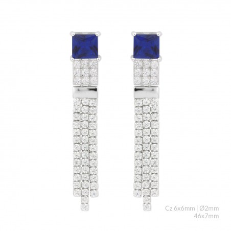 Silver earrings with cubic zirconium