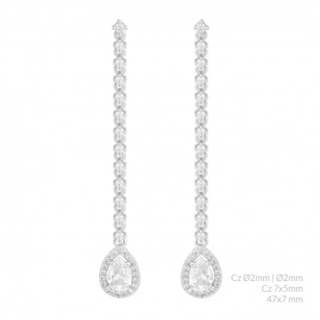 Silver earrings with cubic zirconium