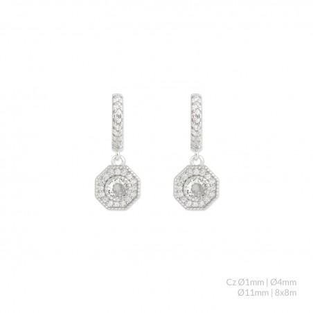 Boucles d'oreilles en Argent avec oxyde de zirconium