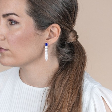 Silver earrings with cubic zirconium