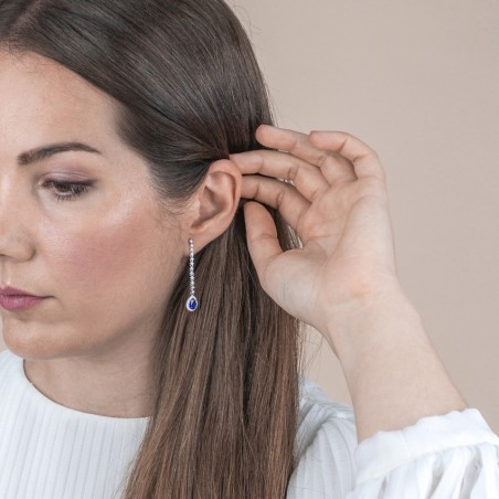 Silver earrings with cubic zirconium