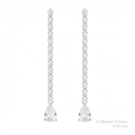 Boucles d'oreilles en Argent avec oxyde de zirconium